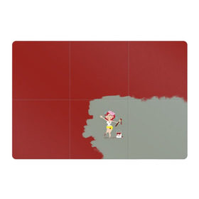 Магнитный плакат 3Х2 с принтом Рыжая красит в красный в Новосибирске, Полимерный материал с магнитным слоем | 6 деталей размером 9*9 см |  банка | девушка | женщина | капли | кисточка | кисть | краска | красная | маляр | мульт | мультяшка | недокрашенная | прикол | рыжеволосая | следы | строитель