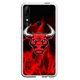 Чехол для Honor P Smart Z с принтом Angry bull в Новосибирске, Силикон | Область печати: задняя сторона чехла, без боковых панелей | Тематика изображения на принте: 3d | angry bull | in fire | бык | в огне | дым | животные | мощь | огненный | огонь | пламя | пожар | сила | стихия