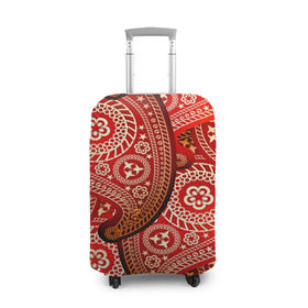Чехол для чемодана 3D с принтом Турецкий огурец в Новосибирске, 86% полиэфир, 14% спандекс | двустороннее нанесение принта, прорези для ручек и колес | 3d | абстракция | арт | индийский | турецкий огурец | узор | фигуры | цветы