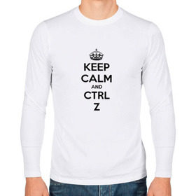 Мужской лонгслив хлопок с принтом Keep Calm And Ctrl + Z в Новосибирске, 100% хлопок |  | Тематика изображения на принте: ctrl + z | ctrl. z | keep calm | keep calm and | keep calm and ctrl z