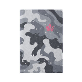 Обложка для паспорта матовая кожа с принтом BLCK MLK PINKY в Новосибирске, натуральная матовая кожа | размер 19,3 х 13,7 см; прозрачные пластиковые крепления | Тематика изображения на принте: black | camo | camouflagem | collection | milk | камо | камуфляж