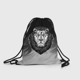 Рюкзак-мешок 3D с принтом Лев в Новосибирске, 100% полиэстер | плотность ткани — 200 г/м2, размер — 35 х 45 см; лямки — толстые шнурки, застежка на шнуровке, без карманов и подкладки | 3d | арт | голова животного | король | лев | природа | сила | царь
