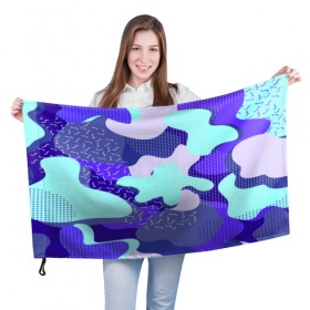 Флаг 3D с принтом Fashion geometry в Новосибирске, 100% полиэстер | плотность ткани — 95 г/м2, размер — 67 х 109 см. Принт наносится с одной стороны | 