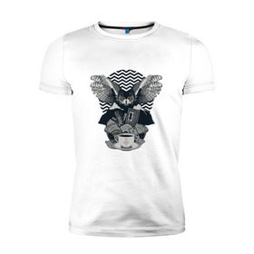 Мужская футболка премиум с принтом Twin Peaks в Новосибирске, 92% хлопок, 8% лайкра | приталенный силуэт, круглый вырез ворота, длина до линии бедра, короткий рукав | арт | птицы | сериалы | сова | твин пикс | фильмы