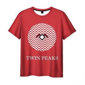 Мужская футболка 3D с принтом Twin Peaks в Новосибирске, 100% полиэфир | прямой крой, круглый вырез горловины, длина до линии бедер | 3d | арт | надпись | сериал | твин пикс | фильмы