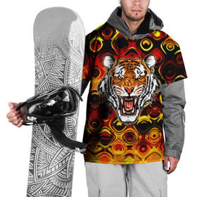 Накидка на куртку 3D с принтом Тигр в Новосибирске, 100% полиэстер |  | Тематика изображения на принте: 3d | abstraction | tiger | абстракция | голова животного | клыки | котята | кошки | крик | полосатый | тигр
