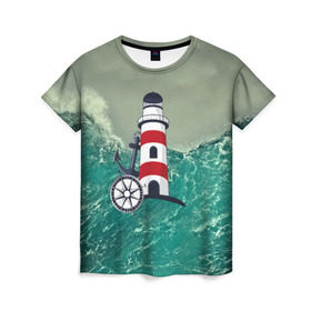 Женская футболка 3D с принтом Морской в Новосибирске, 100% полиэфир ( синтетическое хлопкоподобное полотно) | прямой крой, круглый вырез горловины, длина до линии бедер | 3d | blue | брызги | вмф | вода | военный | волны | исторический | капли | корабль | лето | море | моряк | океан | природа | фрегат | шторм