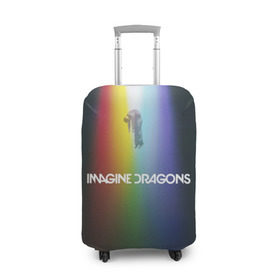 Чехол для чемодана 3D с принтом Imagine Dragons в Новосибирске, 86% полиэфир, 14% спандекс | двустороннее нанесение принта, прорези для ручек и колес | demons | evolve | mirrors | radioactive | драконы | космос | музыка | нло | ночь | поп | радуга | рок | свет