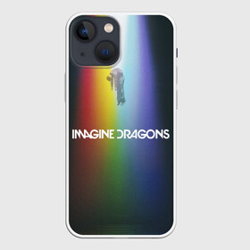 Чехол для iPhone 13 mini с принтом Imagine Dragons в Новосибирске,  |  | demons | evolve | mirrors | radioactive | драконы | космос | музыка | нло | ночь | поп | радуга | рок | свет