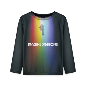 Детский лонгслив 3D с принтом Imagine Dragons в Новосибирске, 100% полиэстер | длинные рукава, круглый вырез горловины, полуприлегающий силуэт
 | demons | evolve | mirrors | radioactive | драконы | космос | музыка | нло | ночь | поп | радуга | рок | свет