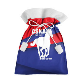 Подарочный 3D мешок с принтом CSKA est. 1911 в Новосибирске, 100% полиэстер | Размер: 29*39 см | армейцы | болельщик | кони | красно синие | фанат | футбол | футболист | цска