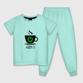 Детская пижама хлопок с принтом Кофе это сила в Новосибирске, 100% хлопок |  брюки и футболка прямого кроя, без карманов, на брюках мягкая резинка на поясе и по низу штанин
 | coffee | power | заряд | кофе | мощность | сила