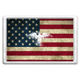 Магнит 45*70 с принтом Флаг США с белым орлом в Новосибирске, Пластик | Размер: 78*52 мм; Размер печати: 70*45 | usa | америка | американец | америки | звездно полосатый | необычный | нью йорк | орел | соединенные | сша | флаг | штаты | янки