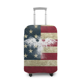Чехол для чемодана 3D с принтом Флаг США с белым орлом в Новосибирске, 86% полиэфир, 14% спандекс | двустороннее нанесение принта, прорези для ручек и колес | usa | америка | американец | америки | звездно полосатый | необычный | нью йорк | орел | соединенные | сша | флаг | штаты | янки