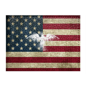 Обложка для студенческого билета с принтом Флаг США с белым орлом в Новосибирске, натуральная кожа | Размер: 11*8 см; Печать на всей внешней стороне | usa | америка | американец | америки | звездно полосатый | необычный | нью йорк | орел | соединенные | сша | флаг | штаты | янки