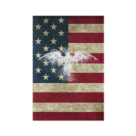 Обложка для паспорта матовая кожа с принтом Флаг США с белым орлом в Новосибирске, натуральная матовая кожа | размер 19,3 х 13,7 см; прозрачные пластиковые крепления | usa | америка | американец | америки | звездно полосатый | необычный | нью йорк | орел | соединенные | сша | флаг | штаты | янки