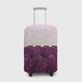 Чехол для чемодана 3D с принтом Розы в Новосибирске, 86% полиэфир, 14% спандекс | двустороннее нанесение принта, прорези для ручек и колес | цветы