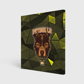 Холст квадратный с принтом Pitbulls в Новосибирске, 100% ПВХ |  | Тематика изображения на принте: dog | pitbulls | абстракция | геометрия | животные | собака | треугольники | цепь