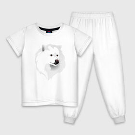 Детская пижама хлопок с принтом Самоед в Новосибирске, 100% хлопок |  брюки и футболка прямого кроя, без карманов, на брюках мягкая резинка на поясе и по низу штанин
 | ездовая собака | ес | лайка | самоедская собака