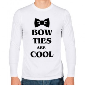 Мужской лонгслив хлопок с принтом Bow ties are cool в Новосибирске, 100% хлопок |  | 