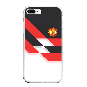 Чехол для iPhone 7Plus/8 Plus матовый с принтом Manchester United - Stripe в Новосибирске, Силикон | Область печати: задняя сторона чехла, без боковых панелей | Тематика изображения на принте: manchester united | stripe | манчестер юнайтед | футбол