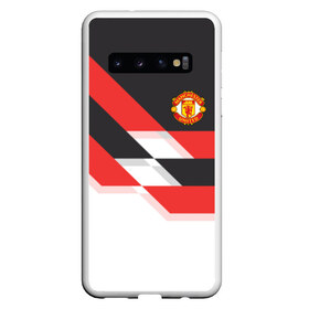 Чехол для Samsung Galaxy S10 с принтом Manchester United - Stripe в Новосибирске, Силикон | Область печати: задняя сторона чехла, без боковых панелей | manchester united | stripe | манчестер юнайтед | футбол