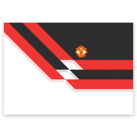 Поздравительная открытка с принтом Manchester United - Stripe в Новосибирске, 100% бумага | плотность бумаги 280 г/м2, матовая, на обратной стороне линовка и место для марки
 | manchester united | stripe | манчестер юнайтед | футбол