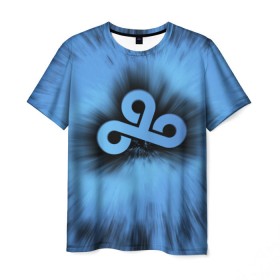 Мужская футболка 3D с принтом Team Cloud9 в Новосибирске, 100% полиэфир | прямой крой, круглый вырез горловины, длина до линии бедер | cloud9 | csgo | dota. cs | dota2 | team cloud9 | дота | киберспорт | клауд9 | кс | ксго | облака