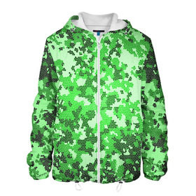 Мужская куртка 3D с принтом Камуфляж зеленые соты в Новосибирске, ткань верха — 100% полиэстер, подклад — флис | прямой крой, подол и капюшон оформлены резинкой с фиксаторами, два кармана без застежек по бокам, один большой потайной карман на груди. Карман на груди застегивается на липучку | армия | болото | зеленка | зеленый | камок | камуфляж | лес | маскировка | мундир | натовка | охотник | пазл | прикольный | рыбак | солдат | яркий