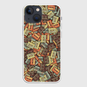 Чехол для iPhone 13 mini с принтом Аудиокассеты в Новосибирске,  |  | vhs | кассета | музыка | паттерн | пленка | ретро | стерео | текстура