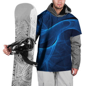 Накидка на куртку 3D с принтом Дым в Новосибирске, 100% полиэстер |  | волна | лазер | луч | пламя | синий