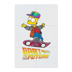Магнитный плакат 2Х3 с принтом Bart to the future в Новосибирске, Полимерный материал с магнитным слоем | 6 деталей размером 9*9 см | back to the future | bart | homer | simpsons | барт | гомер | делореан | марти | машина времени | мультфильм | симпсоны