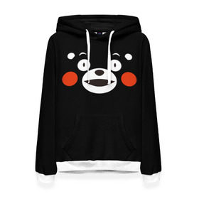 Женская толстовка 3D с принтом Kumamon в Новосибирске, 100% полиэстер  | двухслойный капюшон со шнурком для регулировки, мягкие манжеты на рукавах и по низу толстовки, спереди карман-кенгуру с мягким внутренним слоем. | kumamon | во имя сатаны | во славу сатане | кумамон