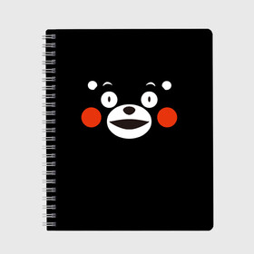 Тетрадь с принтом Kumamon в Новосибирске, 100% бумага | 48 листов, плотность листов — 60 г/м2, плотность картонной обложки — 250 г/м2. Листы скреплены сбоку удобной пружинной спиралью. Уголки страниц и обложки скругленные. Цвет линий — светло-серый
 | kumamon | во имя сатаны | во славу сатане | кумамон