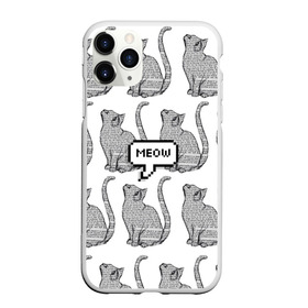 Чехол для iPhone 11 Pro матовый с принтом Meow cats в Новосибирске, Силикон |  | cat | cats | meow | text | tumblr |   | котики | кошак | кошка | кошки | мяу