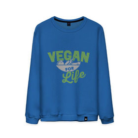 Мужской свитшот хлопок с принтом Vegan for Life в Новосибирске, 100% хлопок |  | green | vegan | yoga | веган | вегетарианец | вегетарианство | витамины | здоровье | зеленый | зож | йога | овощи | фрукты