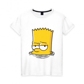Женская футболка хлопок с принтом Bart в Новосибирске, 100% хлопок | прямой крой, круглый вырез горловины, длина до линии бедер, слегка спущенное плечо | bart | boy | homer | simpsons | барт | гомер | мальчик | мультфильм | симпсон | симпсоны | спрингфилд