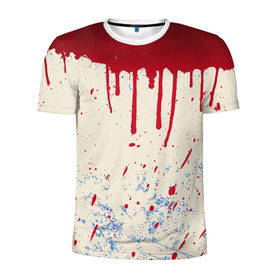 Мужская футболка 3D спортивная с принтом Кровь в Новосибирске, 100% полиэстер с улучшенными характеристиками | приталенный силуэт, круглая горловина, широкие плечи, сужается к линии бедра | Тематика изображения на принте: 3d | арт | краска | кровь | прикольные | цветные