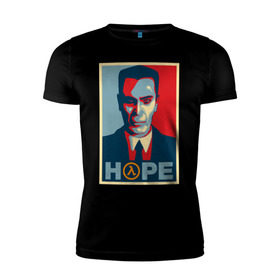 Мужская футболка премиум с принтом G-Man Hope в Новосибирске, 92% хлопок, 8% лайкра | приталенный силуэт, круглый вырез ворота, длина до линии бедра, короткий рукав | g man | gman | half life | halflife | hl | г мэн | лайф | халва | халф | халфлайф