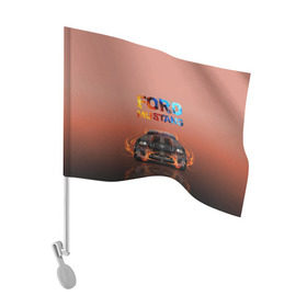 Флаг для автомобиля с принтом Ford Mustang в Новосибирске, 100% полиэстер | Размер: 30*21 см | 50 лет | mach 1 | авто | автомобиль | блатн | иномарка | крутая | логотип | марка красивая | машина | мустанг | надпись | пацанский таз | седан | тачила | тачка | форд | эмблема