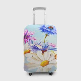 Чехол для чемодана 3D с принтом Flowers в Новосибирске, 86% полиэфир, 14% спандекс | двустороннее нанесение принта, прорези для ручек и колес | 3d | fashion flower | flower | pattern | другие | красивые цветы | красные | прикольные | природа | розы | текстуры | цветочки | цветы