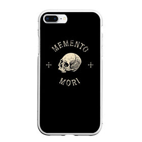 Чехол для iPhone 7Plus/8 Plus матовый с принтом Memento Mori в Новосибирске, Силикон | Область печати: задняя сторона чехла, без боковых панелей | death | skull | кости | цитата