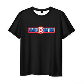 Мужская футболка 3D с принтом AMMU-NATION в Новосибирске, 100% полиэфир | прямой крой, круглый вырез горловины, длина до линии бедер | ammunation | auto | dead | grand | gta | gta5 | red | redemption | theft | гта