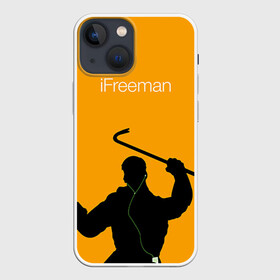 Чехол для iPhone 13 mini с принтом iFreeman в Новосибирске,  |  | Тематика изображения на принте: freeman | gordon | half | halflife | hl | life | гордон | лайф | фримен | халва | халф | халфлайф | халява