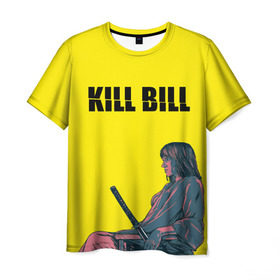 Мужская футболка 3D с принтом Убить Билла в Новосибирске, 100% полиэфир | прямой крой, круглый вырез горловины, длина до линии бедер | kill bill | катана | квентин | меч | невеста | тарантино | ума турман