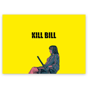 Поздравительная открытка с принтом Убить Билла в Новосибирске, 100% бумага | плотность бумаги 280 г/м2, матовая, на обратной стороне линовка и место для марки
 | Тематика изображения на принте: kill bill | катана | квентин | меч | невеста | тарантино | ума турман