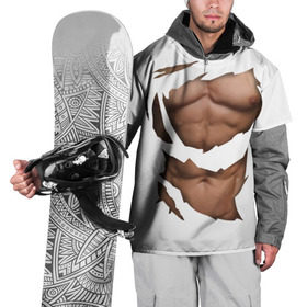 Накидка на куртку 3D с принтом Идеальный рельеф в Новосибирске, 100% полиэстер |  | бодибилдинг | идеальное | креатив | мышцы | накаченный | пресс | рваная | рельеф | спорт | тело