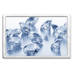 Магнит 45*70 с принтом Blue diamonds в Новосибирске, Пластик | Размер: 78*52 мм; Размер печати: 70*45 | beautiful | blue | bright | color | diamond | diamonds | mineral | minerals | original | stone | stones | white | белое | белый | камень | камни | красивое | красота | минерал | цвет | яркое