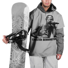 Накидка на куртку 3D с принтом Честер Беннингтон в Новосибирске, 100% полиэстер |  | Тематика изображения на принте: bennington | chester | linkin | park | rip | беннингтон | рок | честер