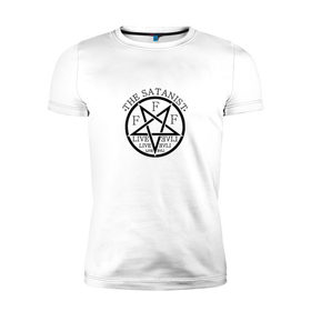 Мужская футболка премиум с принтом The Satanist в Новосибирске, 92% хлопок, 8% лайкра | приталенный силуэт, круглый вырез ворота, длина до линии бедра, короткий рукав | evil | hell | satanist | the satanist | which | which house | ад | зло | сатанист